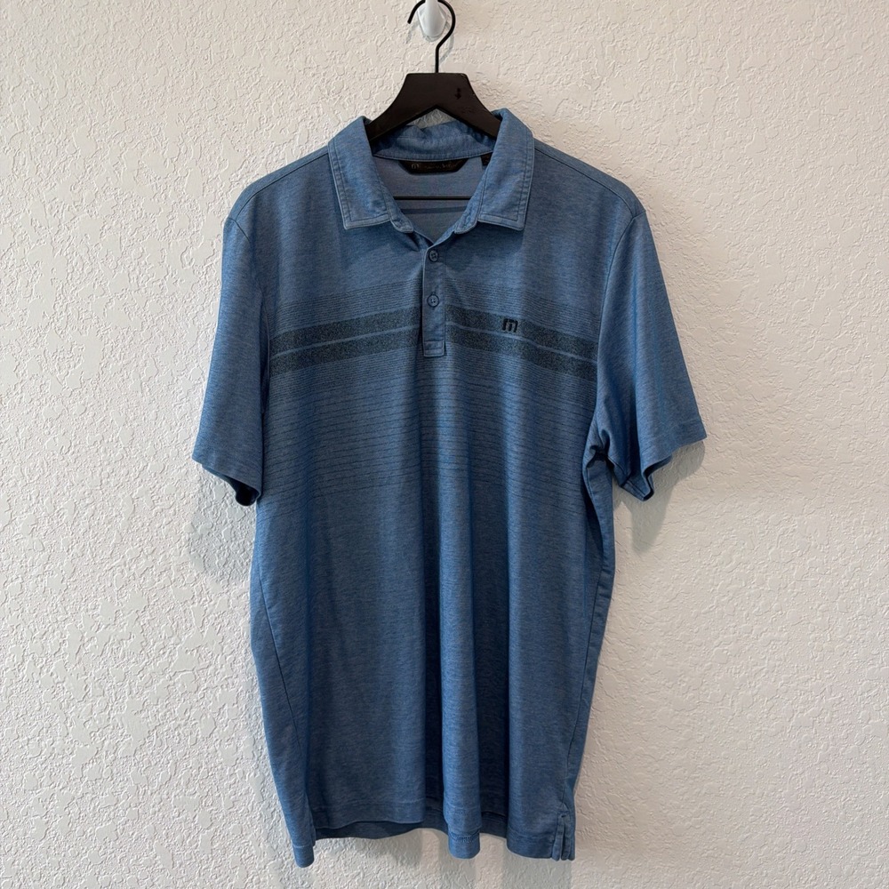 Travis Mathew Blue Short Sleeve Golf Polo Men's Size XL Pima Cotton Blend